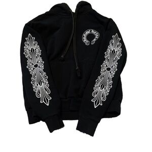 Chrome Hearts Floral Horseshoe Black Hoodie